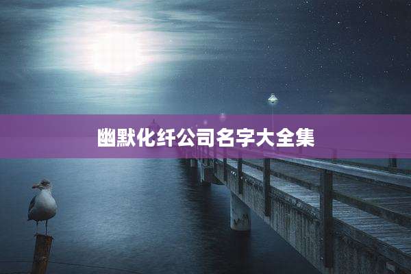 幽默化纤公司名字大全集