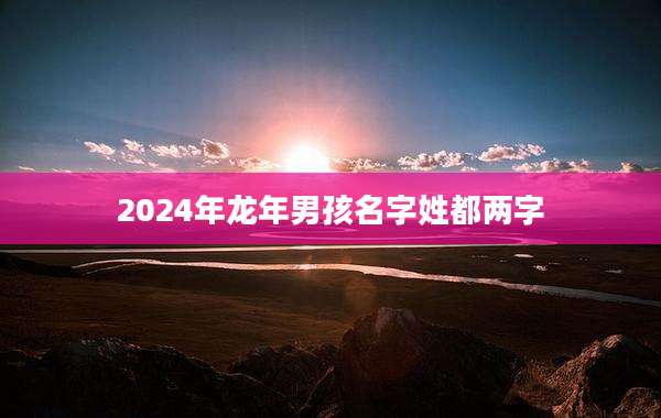 2024年龙年男孩名字姓都两字
