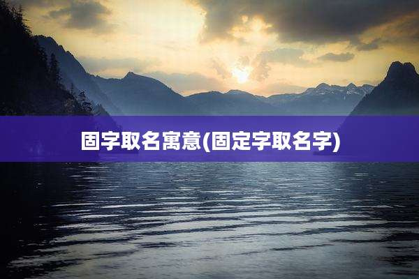 固字取名寓意(固定字取名字)