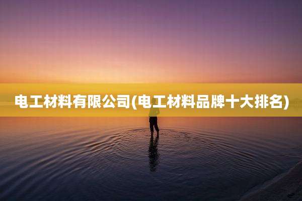 电工材料有限公司(电工材料品牌十大排名)