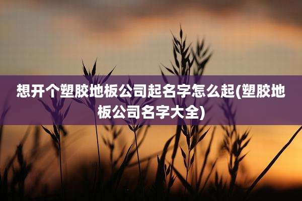 想开个塑胶地板公司起名字怎么起(塑胶地板公司名字大全)