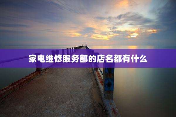 家电维修服务部的店名都有什么