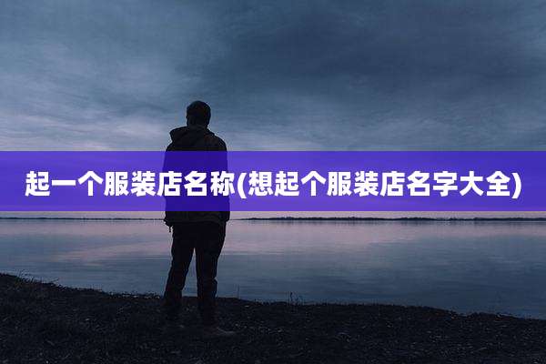 起一个服装店名称(想起个服装店名字大全)