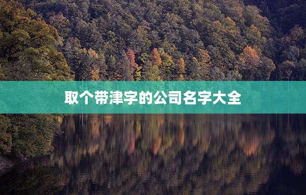 取个带津字的公司名字大全
