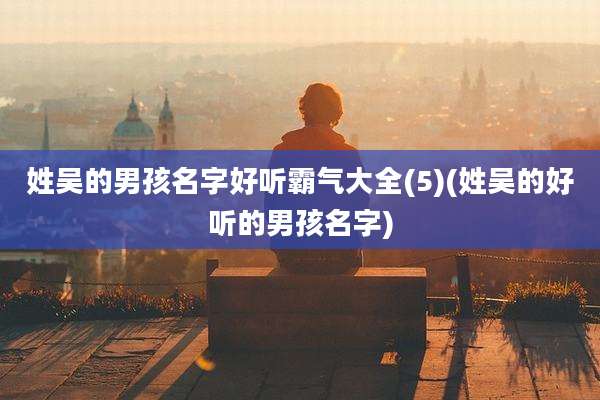 姓吴的男孩名字好听霸气大全(5)(姓吴的好听的男孩名字)