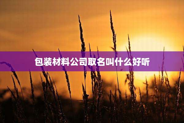 包装材料公司取名叫什么好听