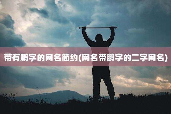 带有鹏字的网名简约(网名带鹏字的二字网名)