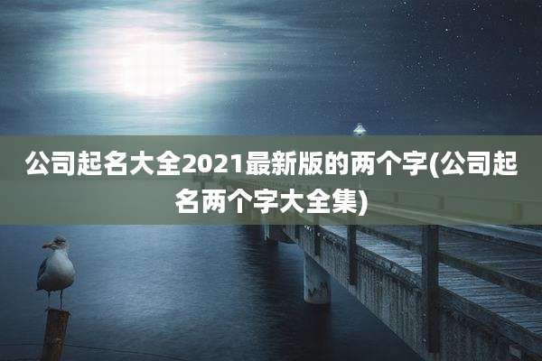公司起名大全2021最新版的两个字(公司起名两个字大全集)