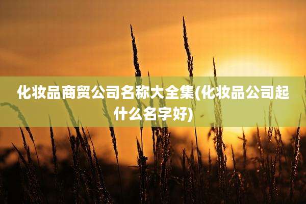 化妆品商贸公司名称大全集(化妆品公司起什么名字好)