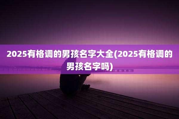 2025有格调的男孩名字大全(2025有格调的男孩名字吗)