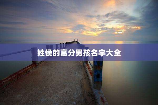 姓侯的高分男孩名字大全