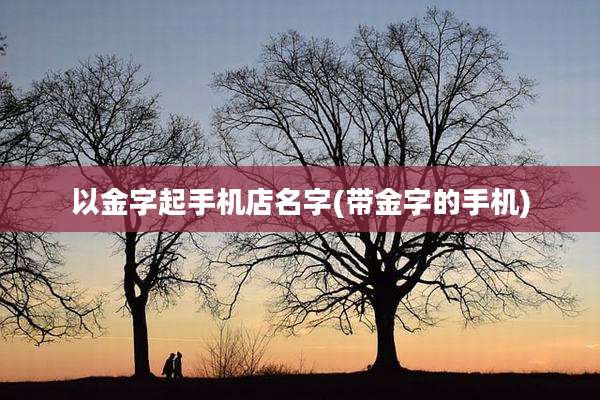 以金字起手机店名字(带金字的手机)