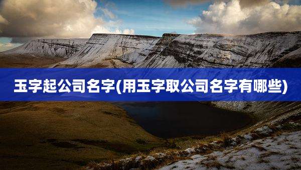 玉字起公司名字(用玉字取公司名字有哪些)