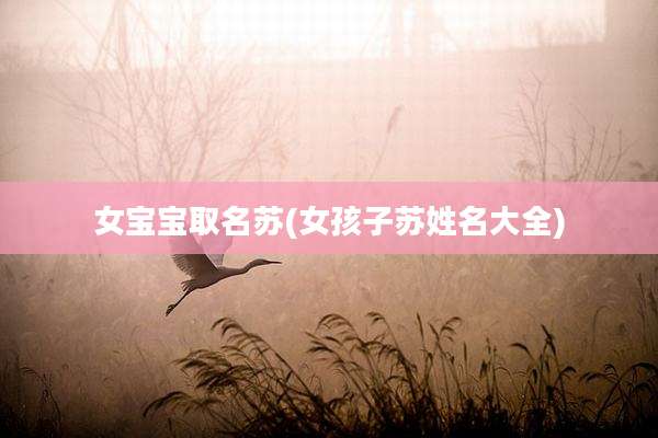 女宝宝取名苏(女孩子苏姓名大全)