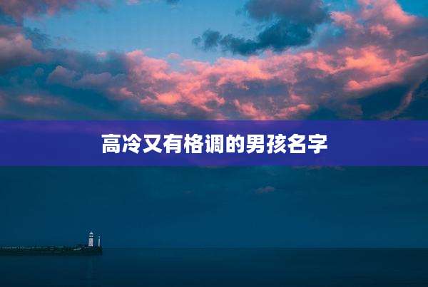 高冷又有格调的男孩名字