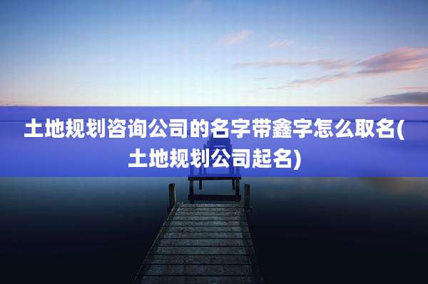 土地规划咨询公司的名字带鑫字怎么取名(土地规划公司起名)