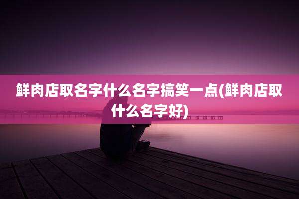 鲜肉店取名字什么名字搞笑一点(鲜肉店取什么名字好)