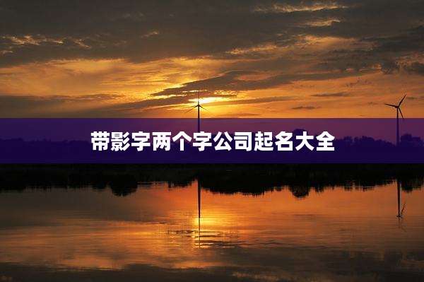 带影字两个字公司起名大全
