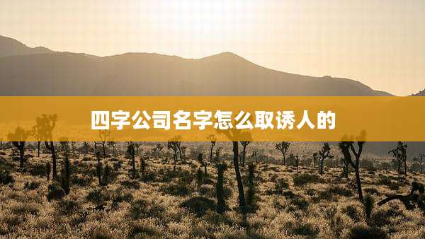 四字公司名字怎么取诱人的