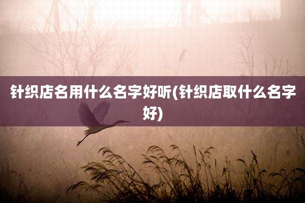 针织店名用什么名字好听(针织店取什么名字好)