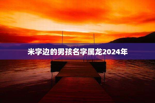 米字边的男孩名字属龙2024年