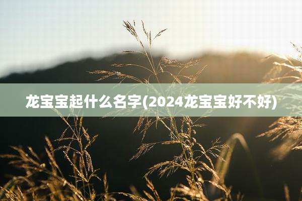 龙宝宝起什么名字(2024龙宝宝好不好)