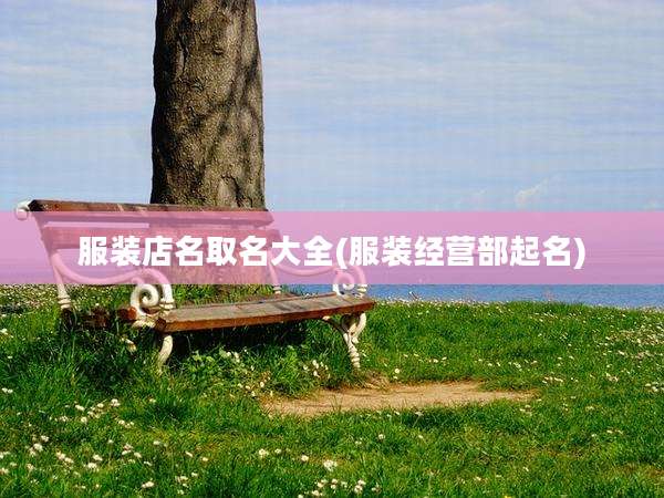服装店名取名大全(服装经营部起名)