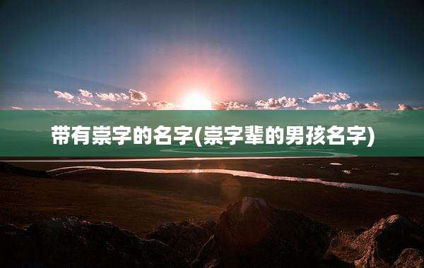 带有崇字的名字(崇字辈的男孩名字)