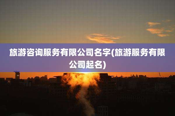 旅游咨询服务有限公司名字(旅游服务有限公司起名)