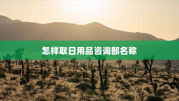 怎样取日用品咨询部名称