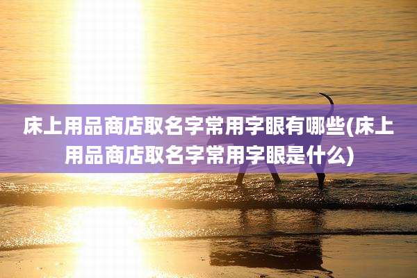 床上用品商店取名字常用字眼有哪些(床上用品商店取名字常用字眼是什么)
