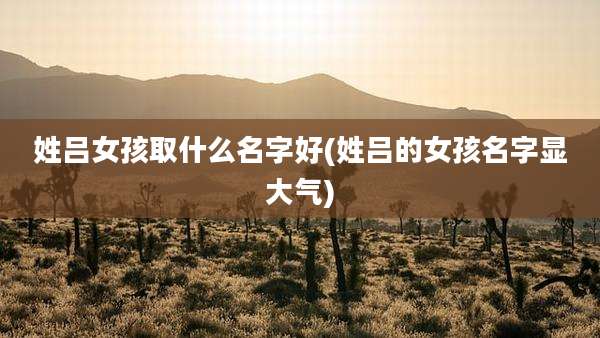 姓吕女孩取什么名字好(姓吕的女孩名字显大气)