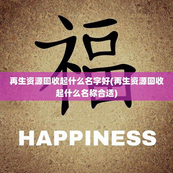 再生资源回收起什么名字好(再生资源回收起什么名称合适)
