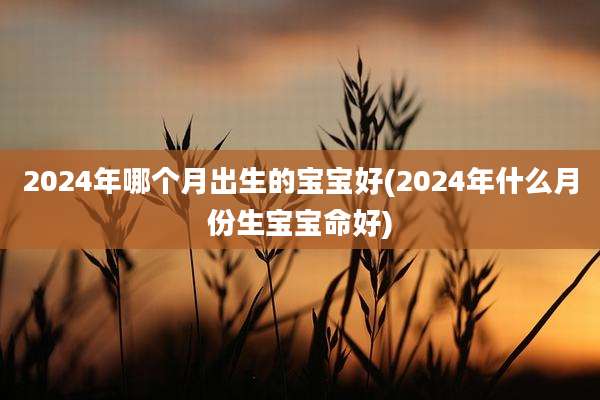 2024年哪个月出生的宝宝好(2024年什么月份生宝宝命好)