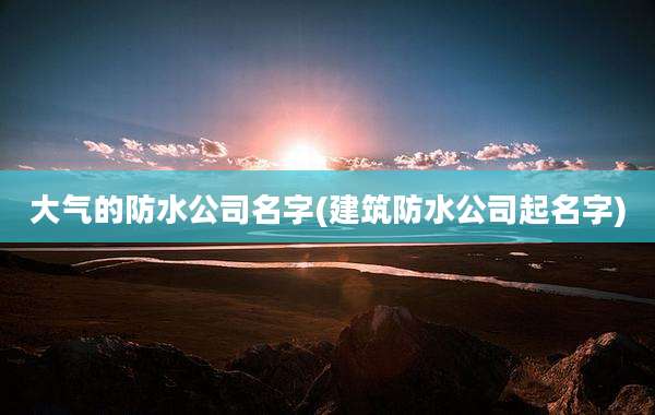 大气的防水公司名字(建筑防水公司起名字)