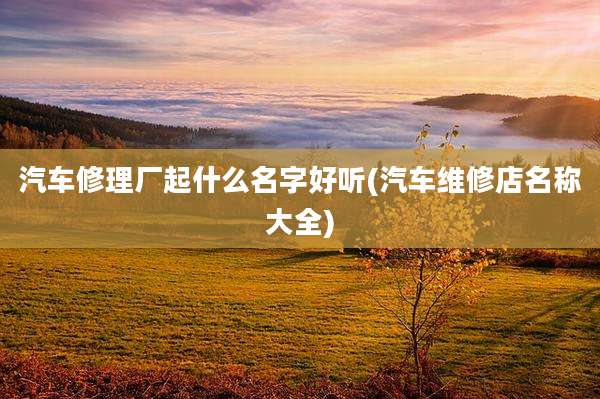 汽车修理厂起什么名字好听(汽车维修店名称大全)