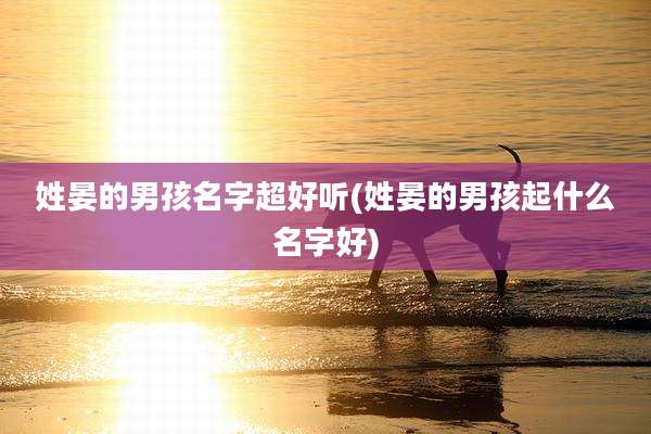 姓晏的男孩名字超好听(姓晏的男孩起什么名字好)