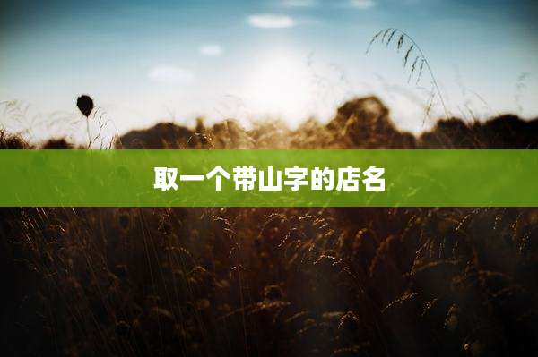 取一个带山字的店名