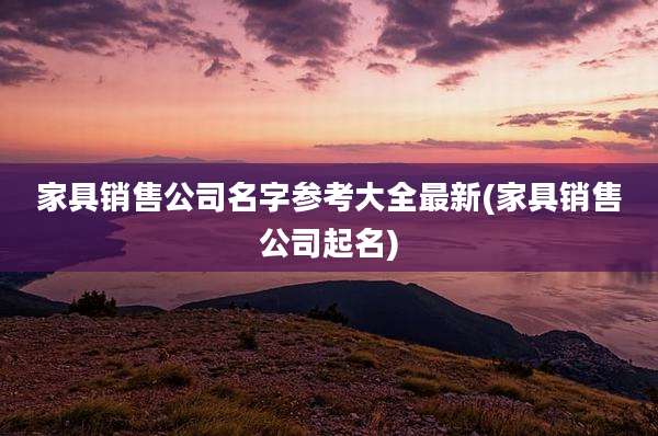 家具销售公司名字参考大全最新(家具销售公司起名)