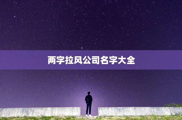 两字拉风公司名字大全