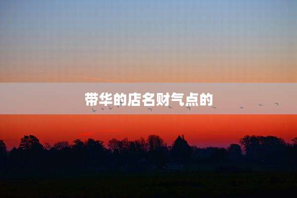 带华的店名财气点的