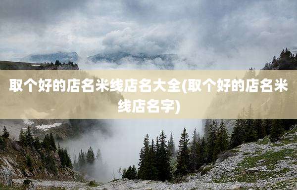 取个好的店名米线店名大全(取个好的店名米线店名字)