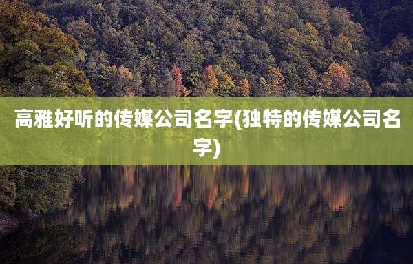 高雅好听的传媒公司名字(独特的传媒公司名字)