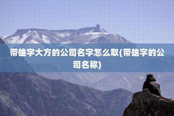 带雄字大方的公司名字怎么取(带雄字的公司名称)