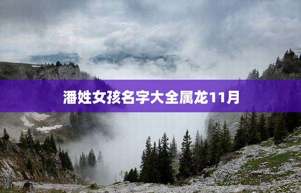 潘姓女孩名字大全属龙11月