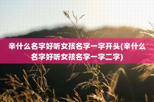 辛什么名字好听女孩名字一字开头(辛什么名字好听女孩名字一字二字)