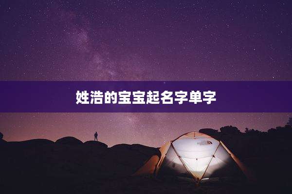 姓浩的宝宝起名字单字