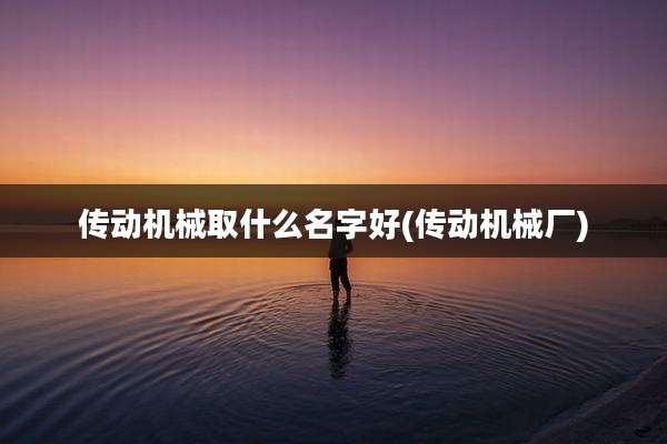 传动机械取什么名字好(传动机械厂)