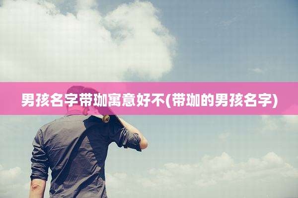 男孩名字带珈寓意好不(带珈的男孩名字)