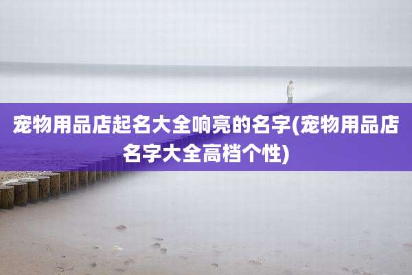 宠物用品店起名大全响亮的名字(宠物用品店名字大全高档个性)